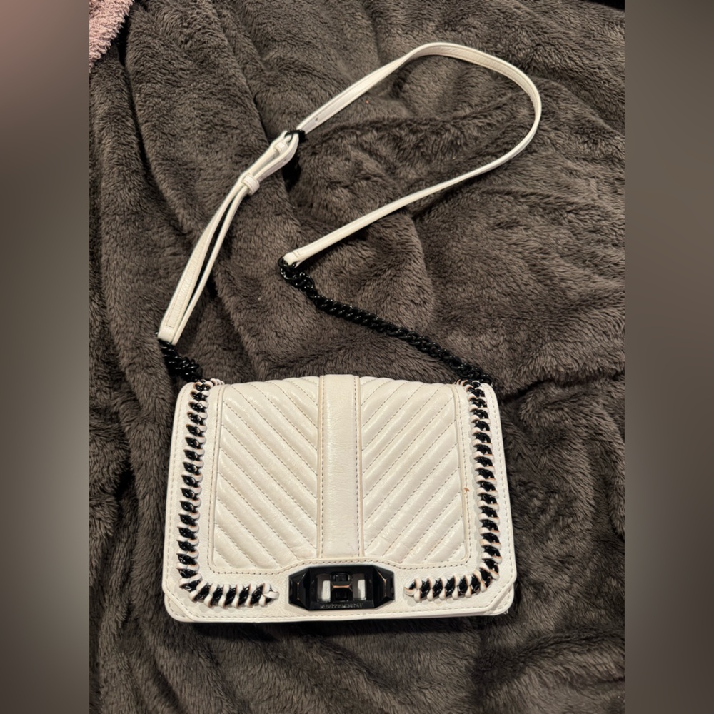 Rebecca Minkoff chevron bag white and black